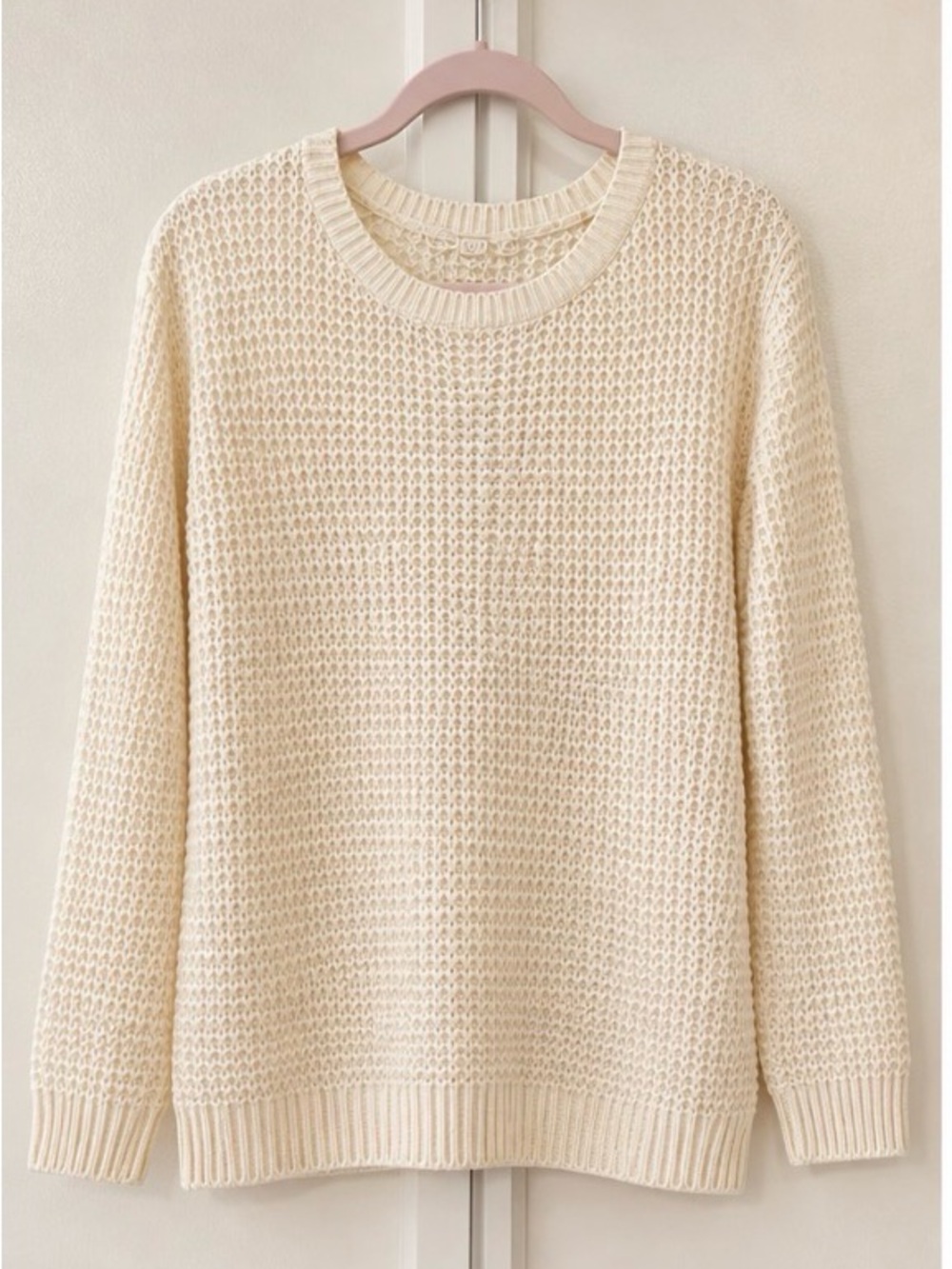 S- Cream/ivory Crewneck Sweater